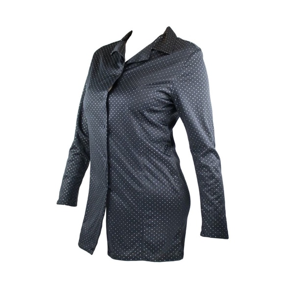 Vintage Black Glitter 90’s Poly Maxi Dress/Tunic - Picture 2 of 4